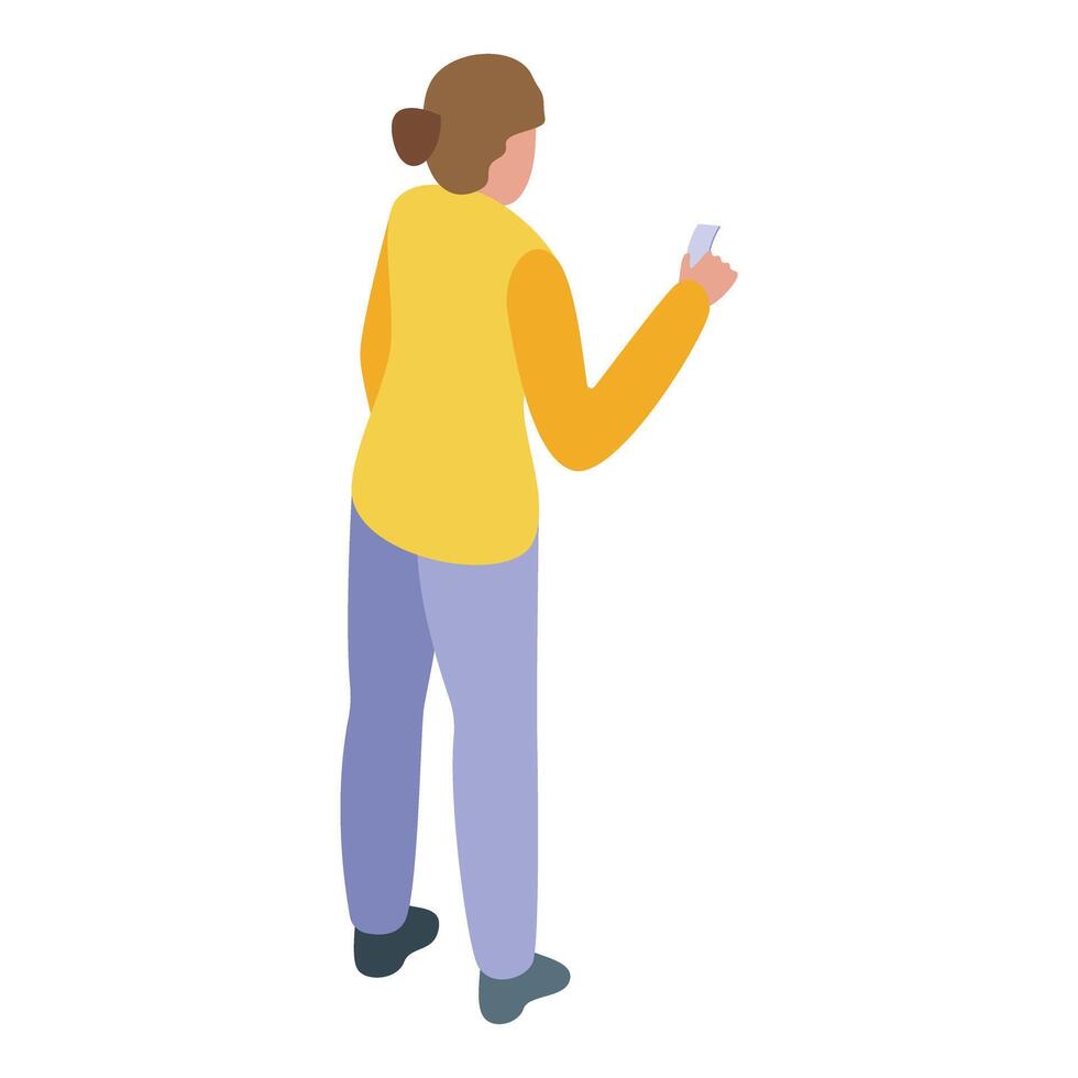 Woman is holding a note and reading important information vector