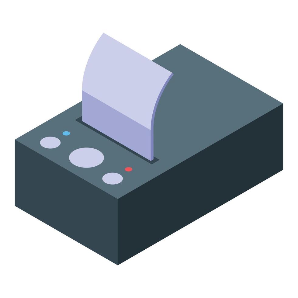 Electronic check printing machine printing a blank receipt vector