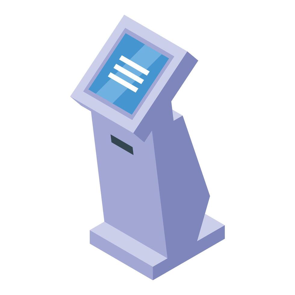 Modern information kiosk with blank screen is showing important information for users vector