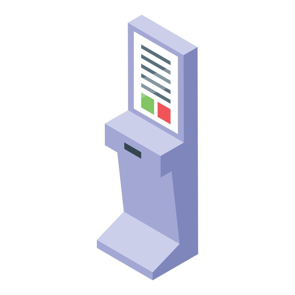 Interactive information kiosk displaying useful data vector