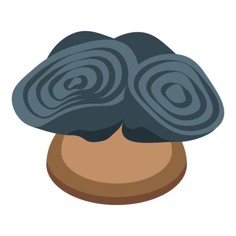 Blue milk mushroom growing in the forest icon vector