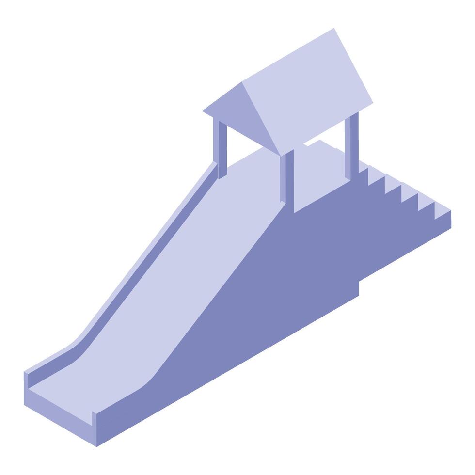 Playground slide structure isometrically projected on white background vector