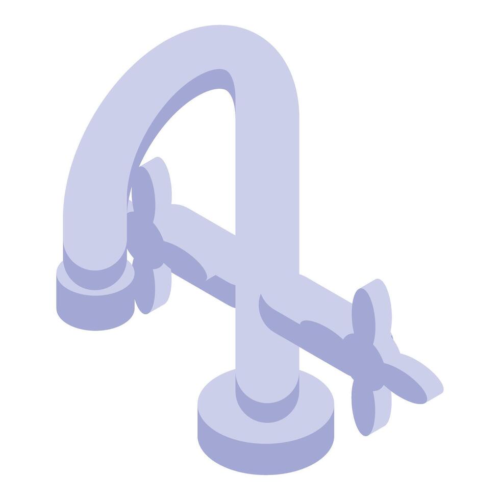 Water faucet bathroom fixture showing plumbing system vector