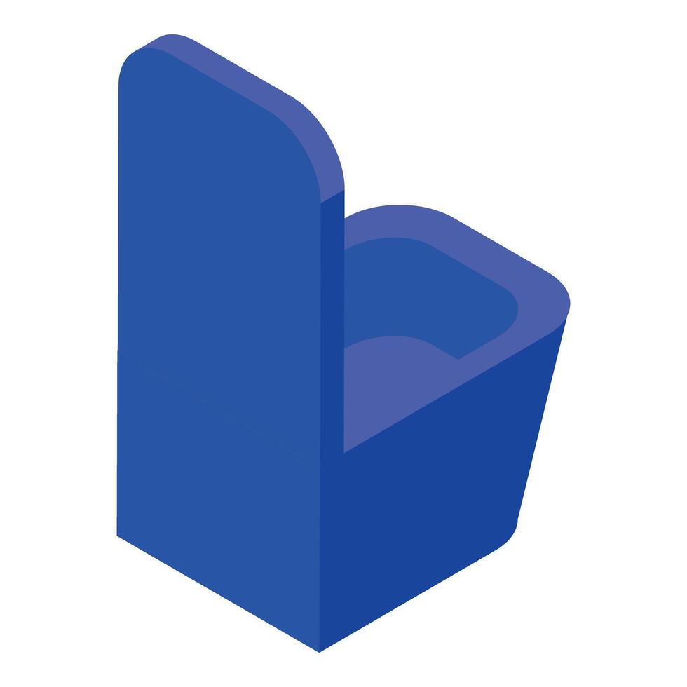 Blue waiting room chair standing on white background vector