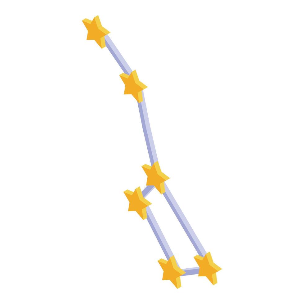 Ursa minor constellation connecting stars with lines in space vector