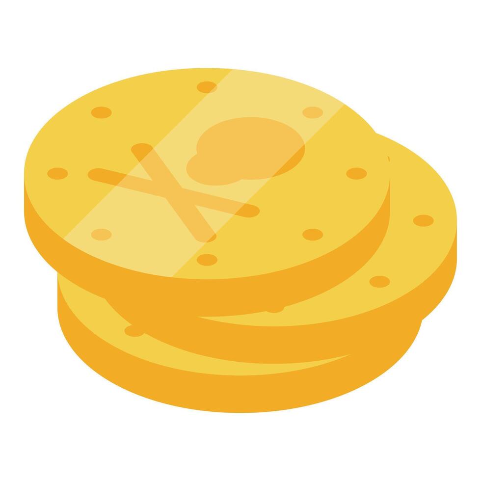 Stack of gold pirate doubloons with skull and crossbones vector