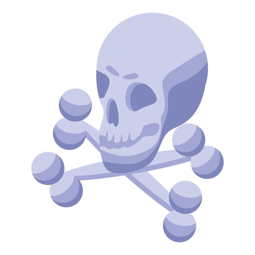 Blue skull and crossbones showing poison warning symbol vector