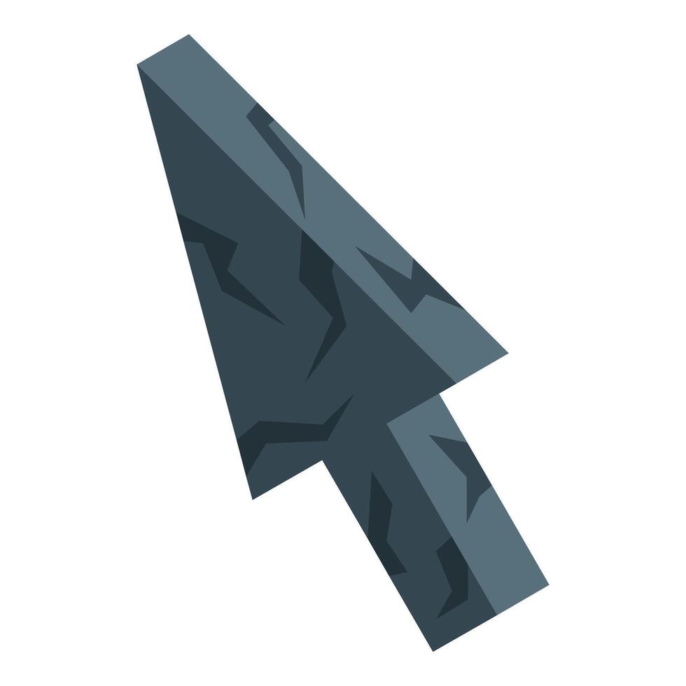 Stone cursor pointing, concept of online game or ancient tool vector