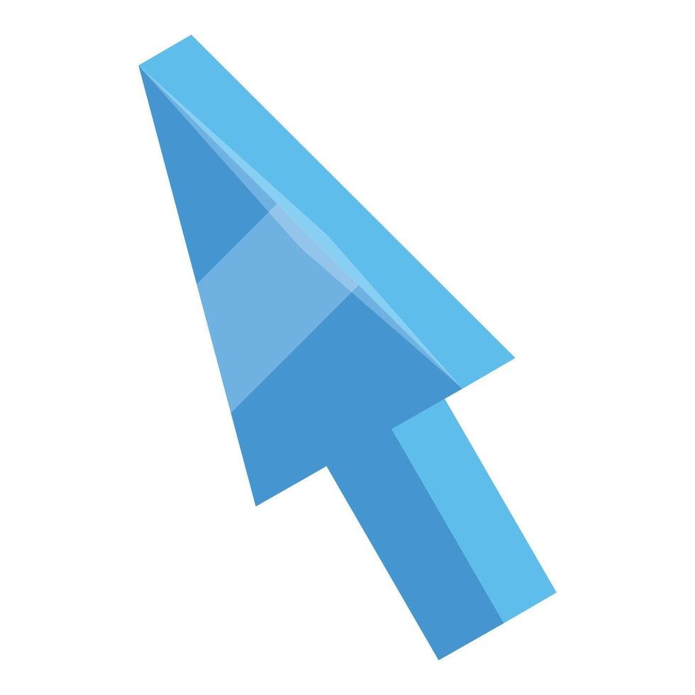 Blue cursor pointing up right showing mouse clicking vector