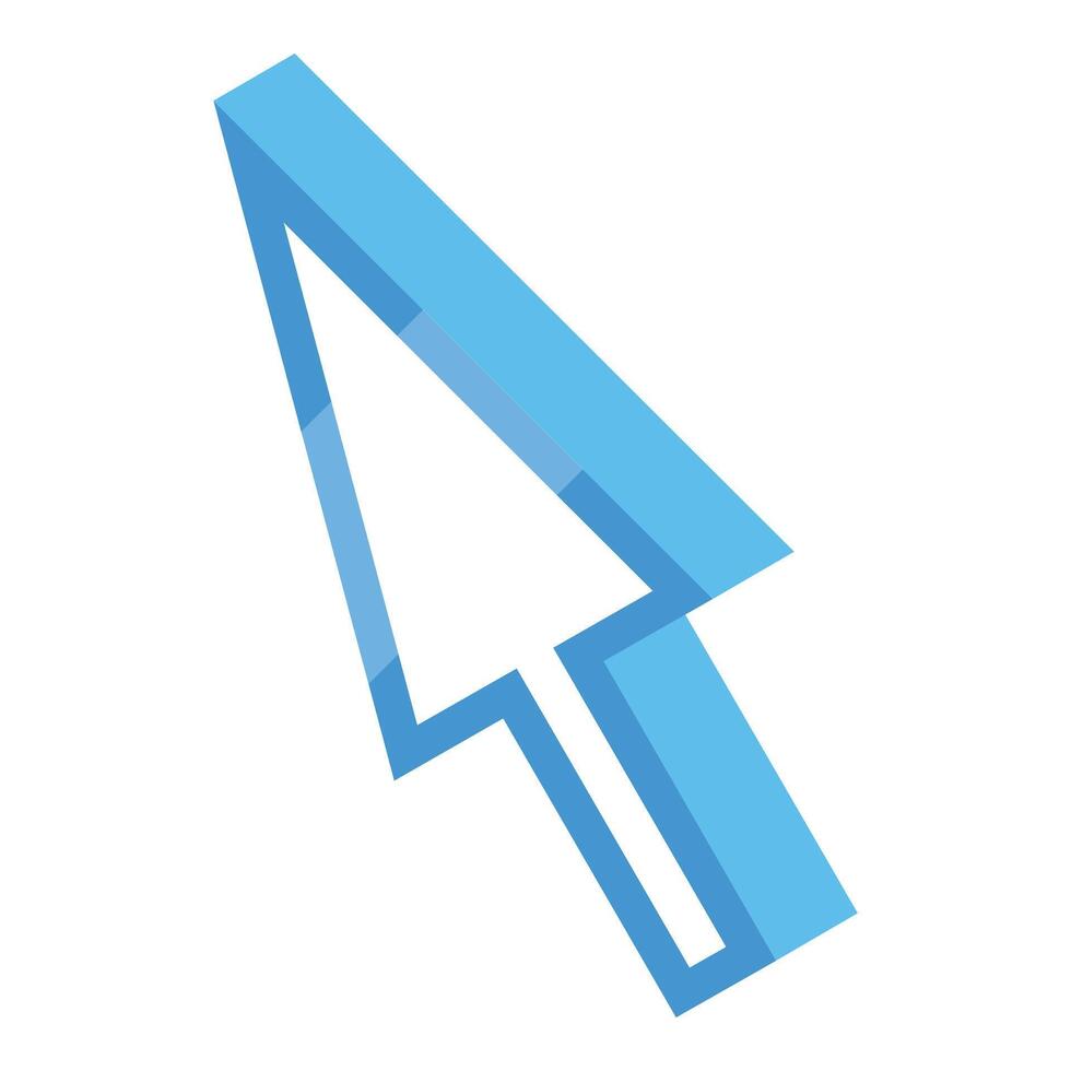 Blue cursor pointing on empty space with white background vector