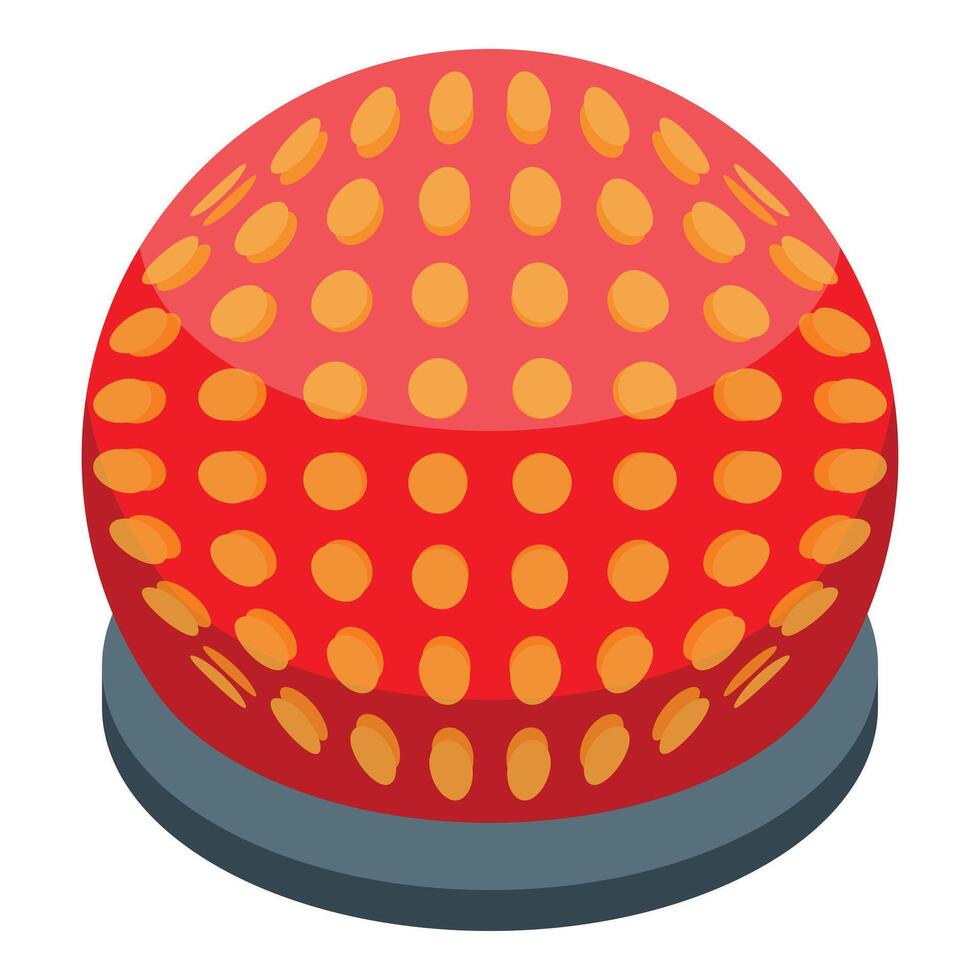 Red buzzer with yellow lights standing on grey base vector