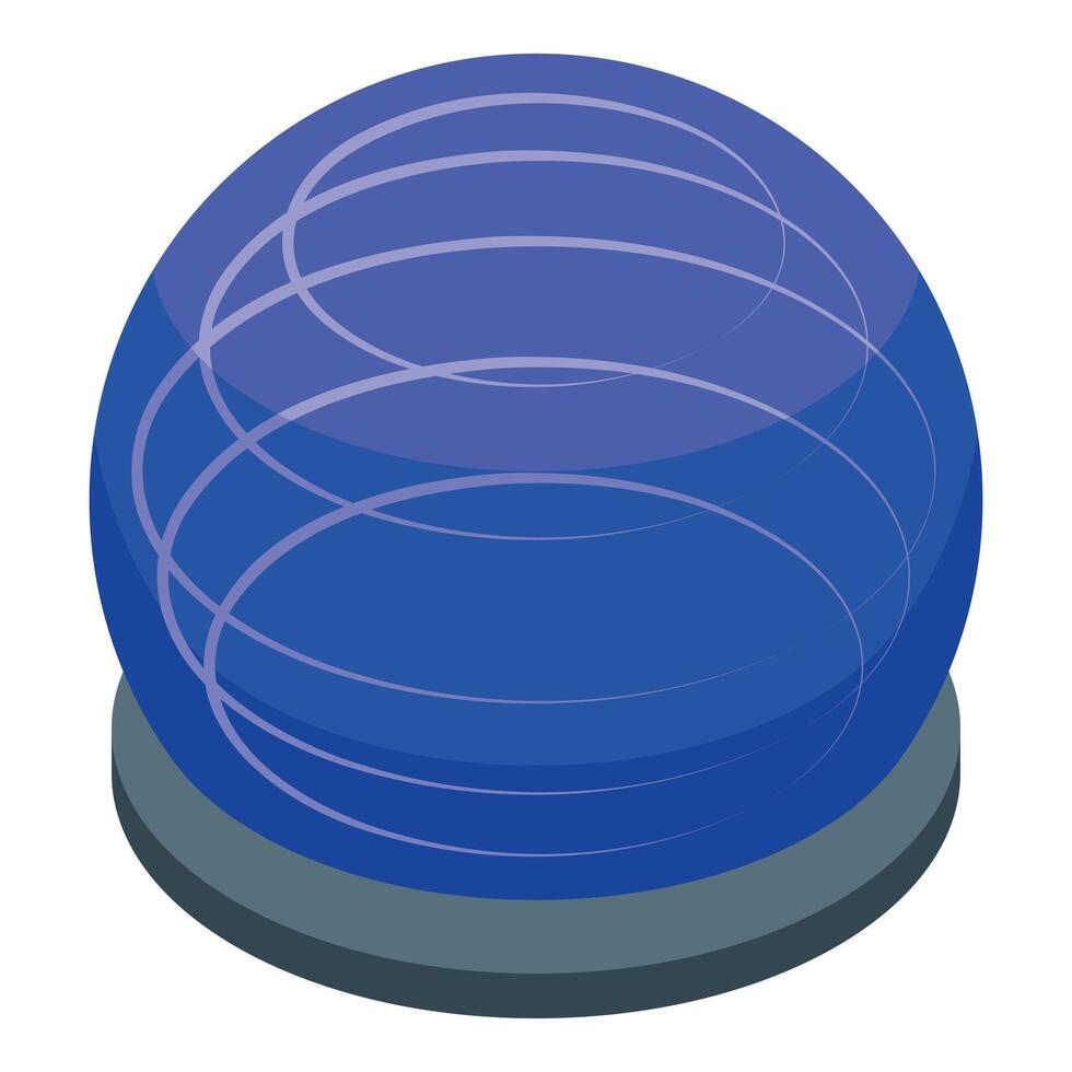 Blue magic ball with glowing swirls is standing on the table vector