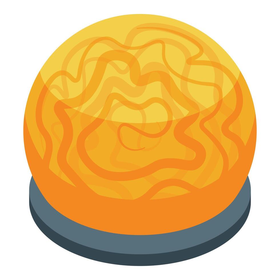 Magic ball standing on support glowing on dark background vector