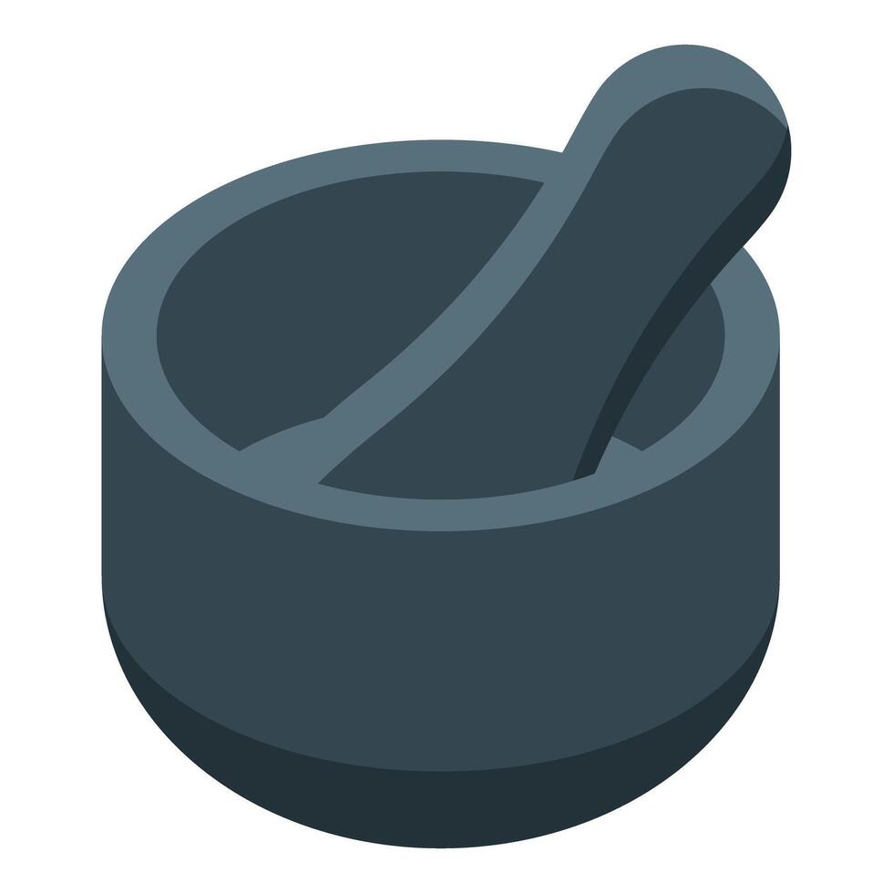 Mortar and pestle lying on white background vector