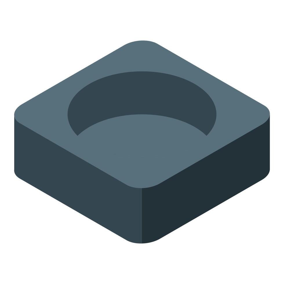 Empty round container box storage isometric view vector