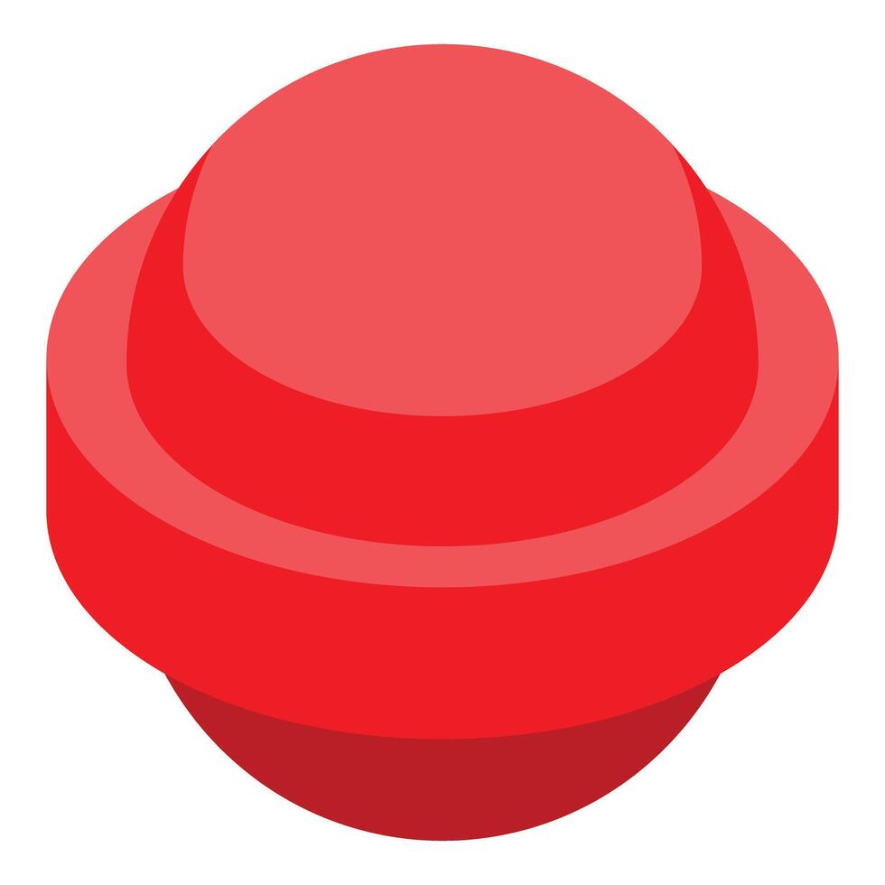 Red sphere balancing on top of another red sphere creating abstract shape vector