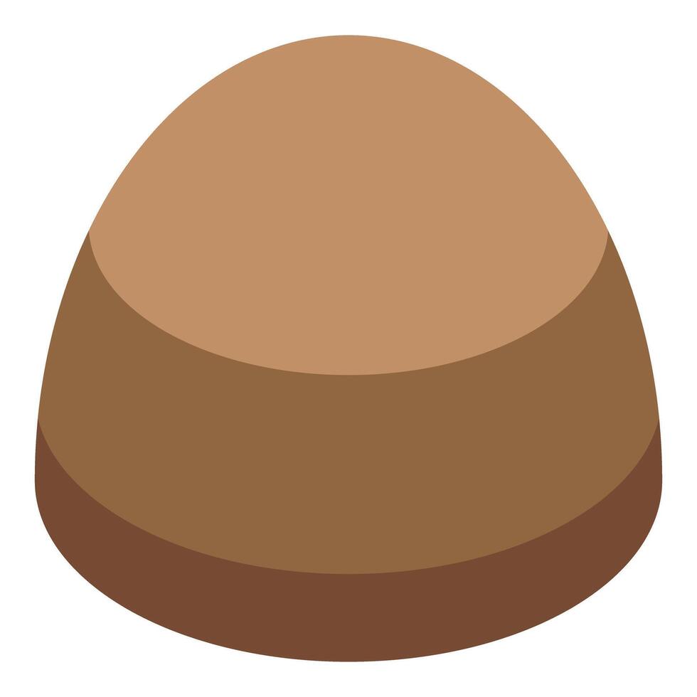 Delicious round chocolate candy with filling isometric view vector