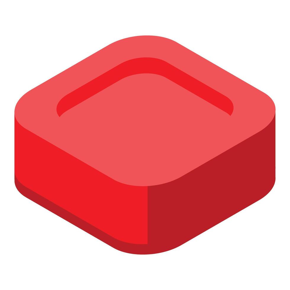 Red square platform displaying something isometric 3d illustration vector