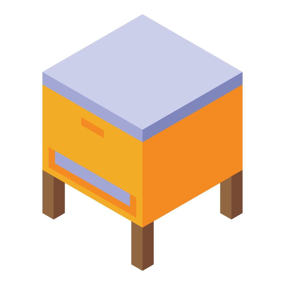Wooden beehive isometric icon representing beekeeping and apiculture vector