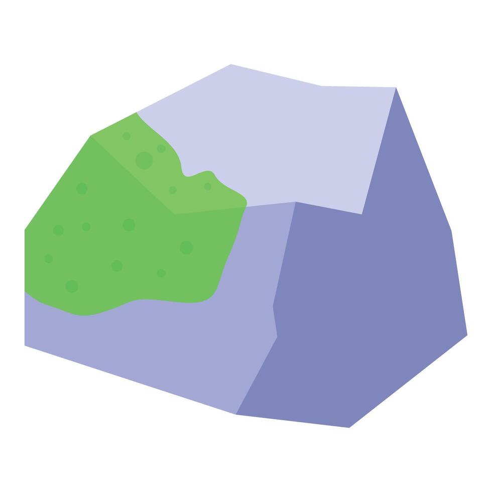 Big stone with moss growing on its side isolated vector