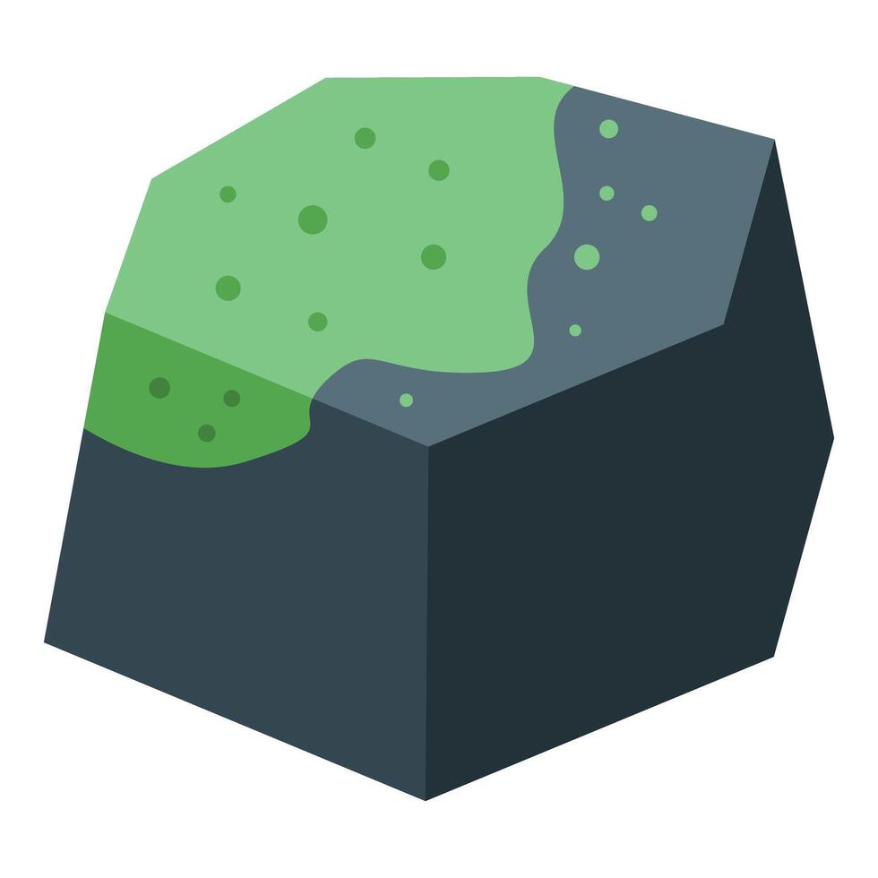 Green chemical substance transforming dark matter cube vector