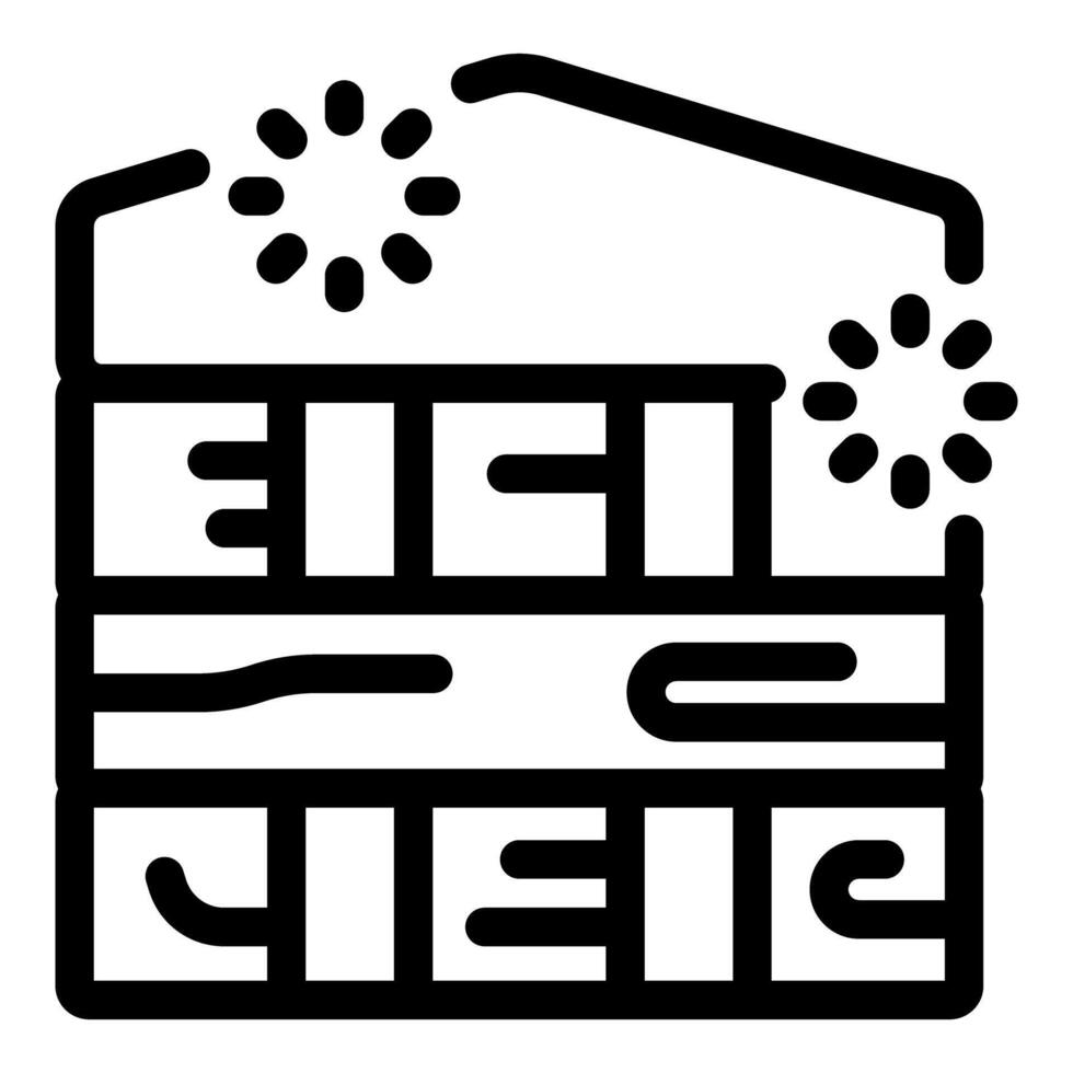 Building under construction being built at night with working lights icon vector