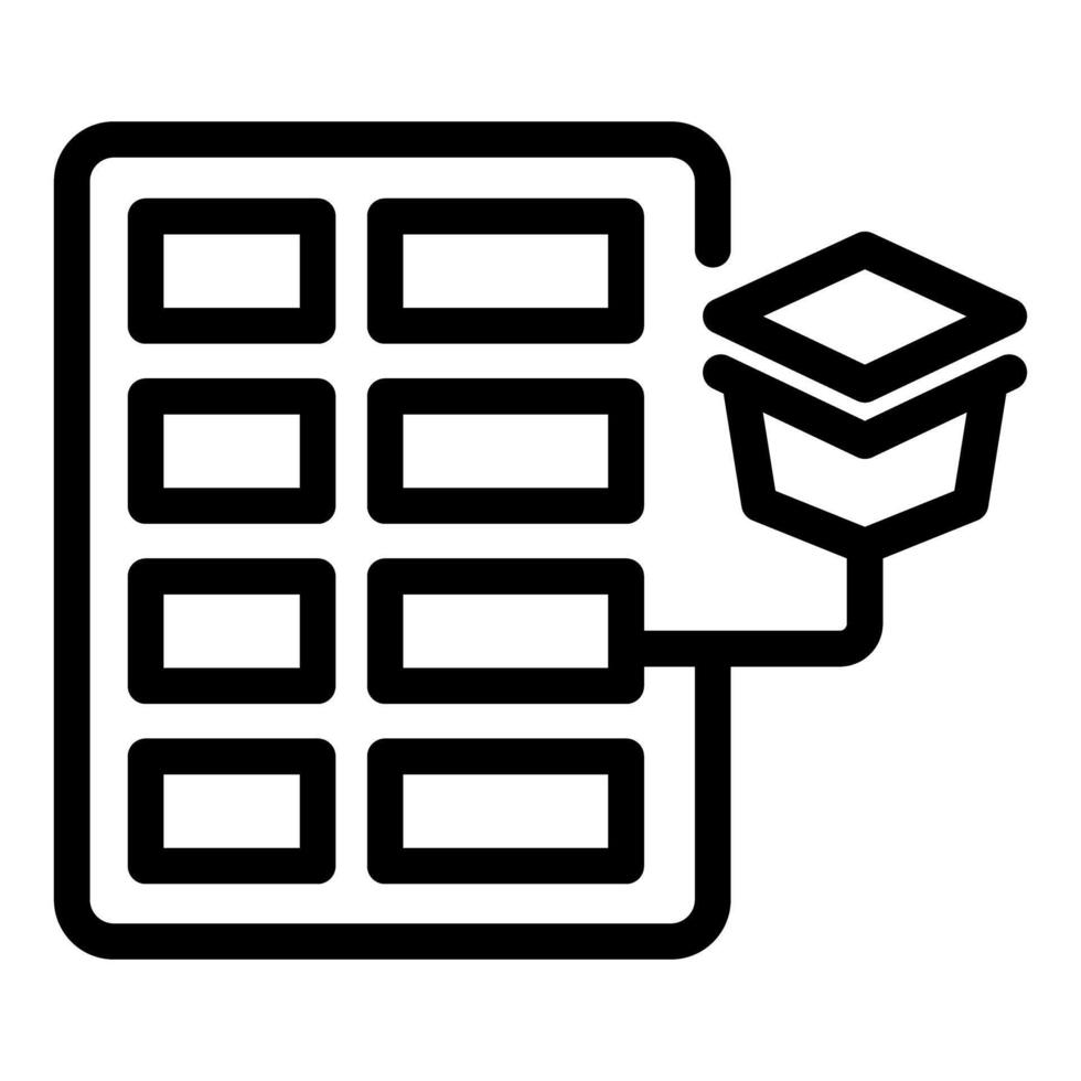 Server is allocating resources to a storage unit icon vector