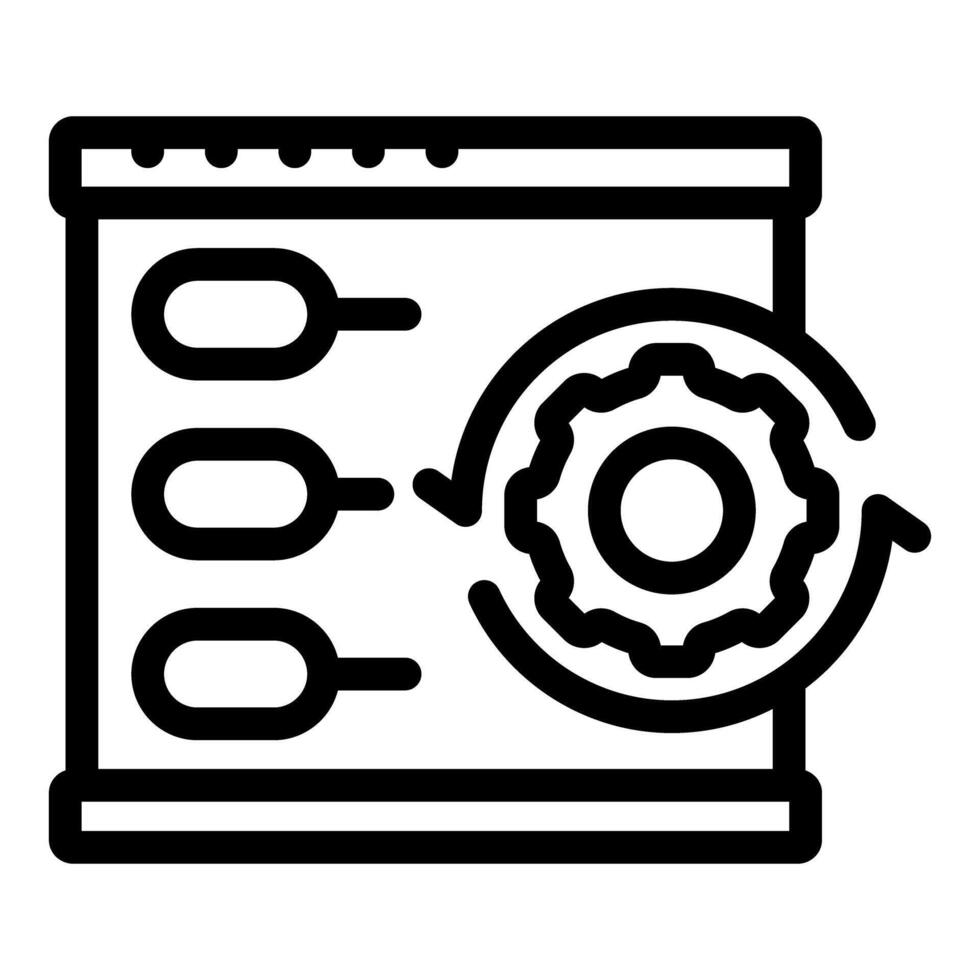 Website development process optimization with gear and arrows icon vector