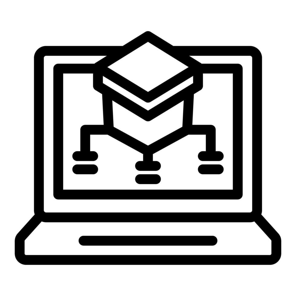 Laptop showing blockchain network for cryptocurrency mining operations vector