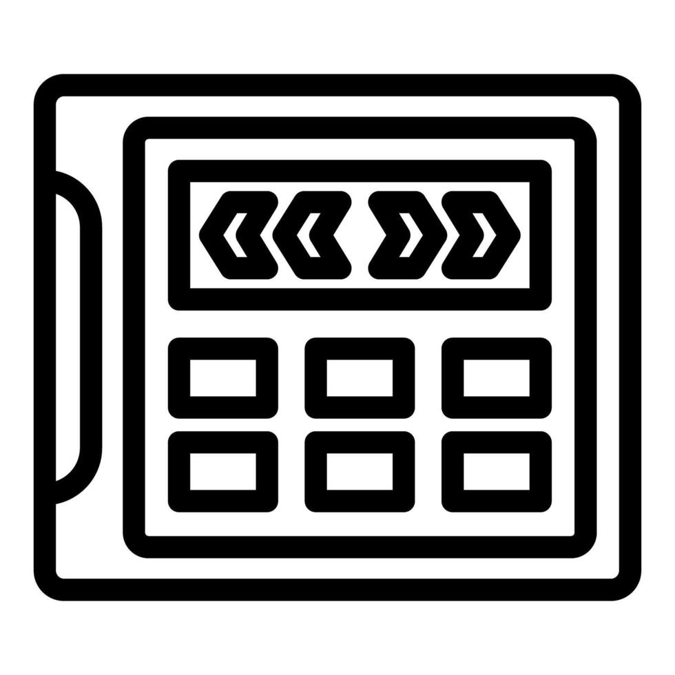 Icon of a security system control panel with arrows indicating active status vector