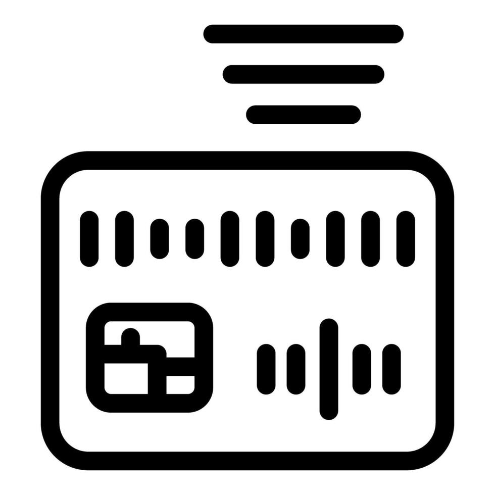 Credit card sending contactless payment signal icon vector