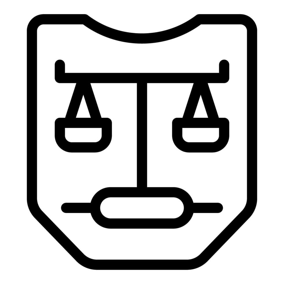 Balance scale icon representing justice and law vector