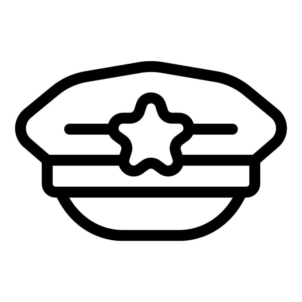 Police hat with star representing law enforcement officer vector