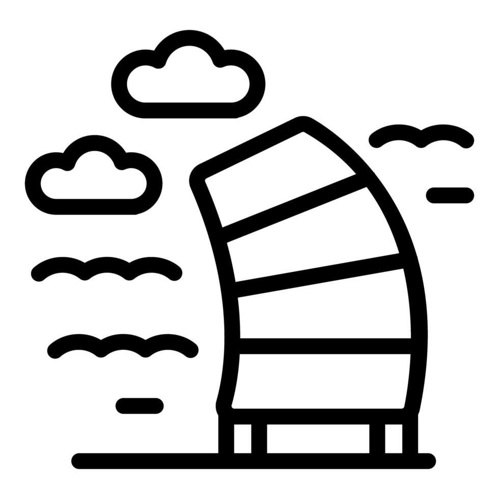 Modern building standing under clouds representing urban architecture vector