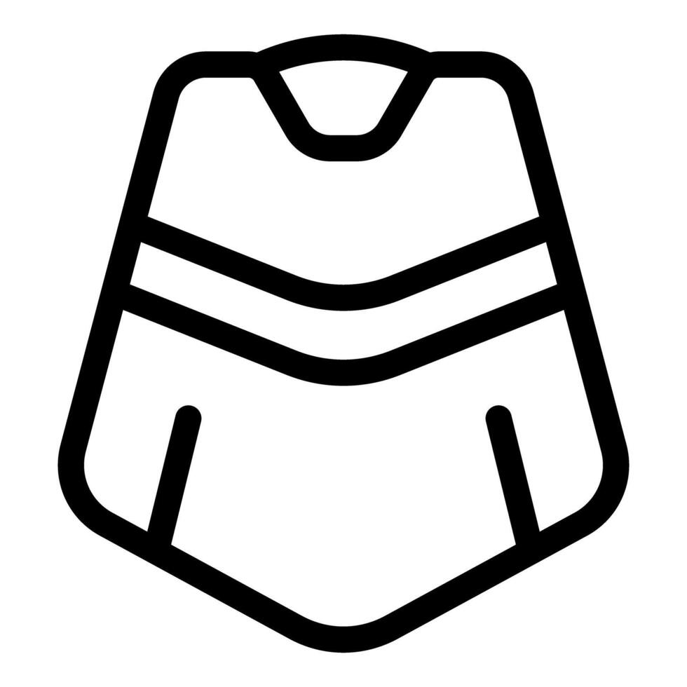 Black outline icon of futuristic body armor for video game vector