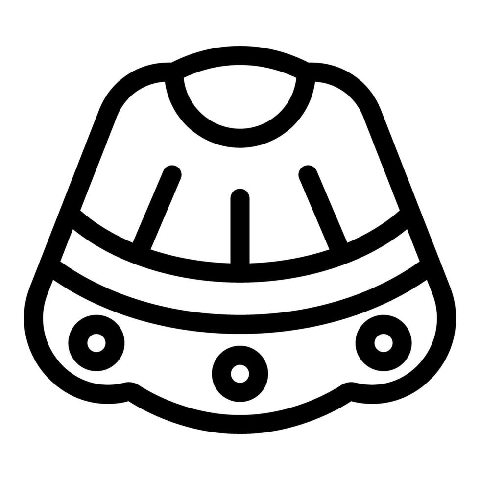 Simple line art icon of a spaceship flying in space vector