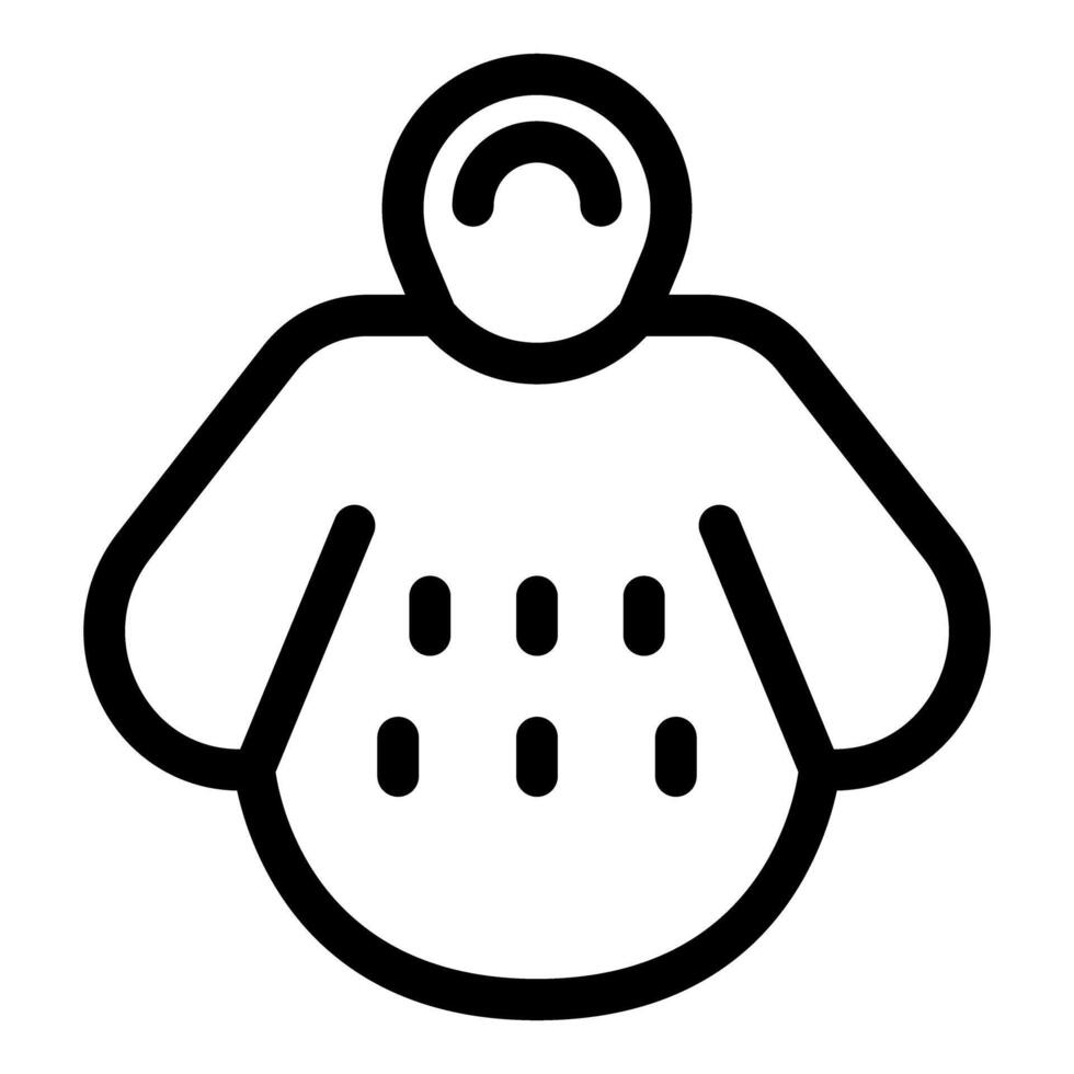 Overweight man wearing tight clothes suffering from obesity vector