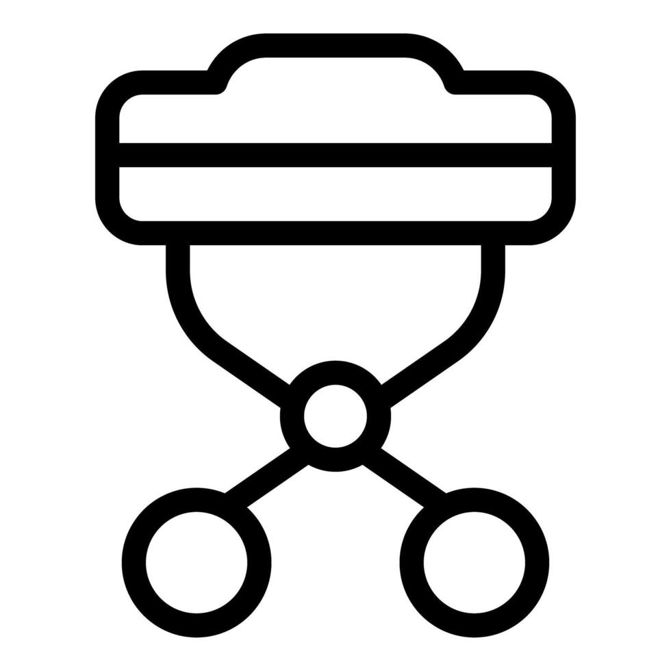 Database icon showing cloud data sharing network vector