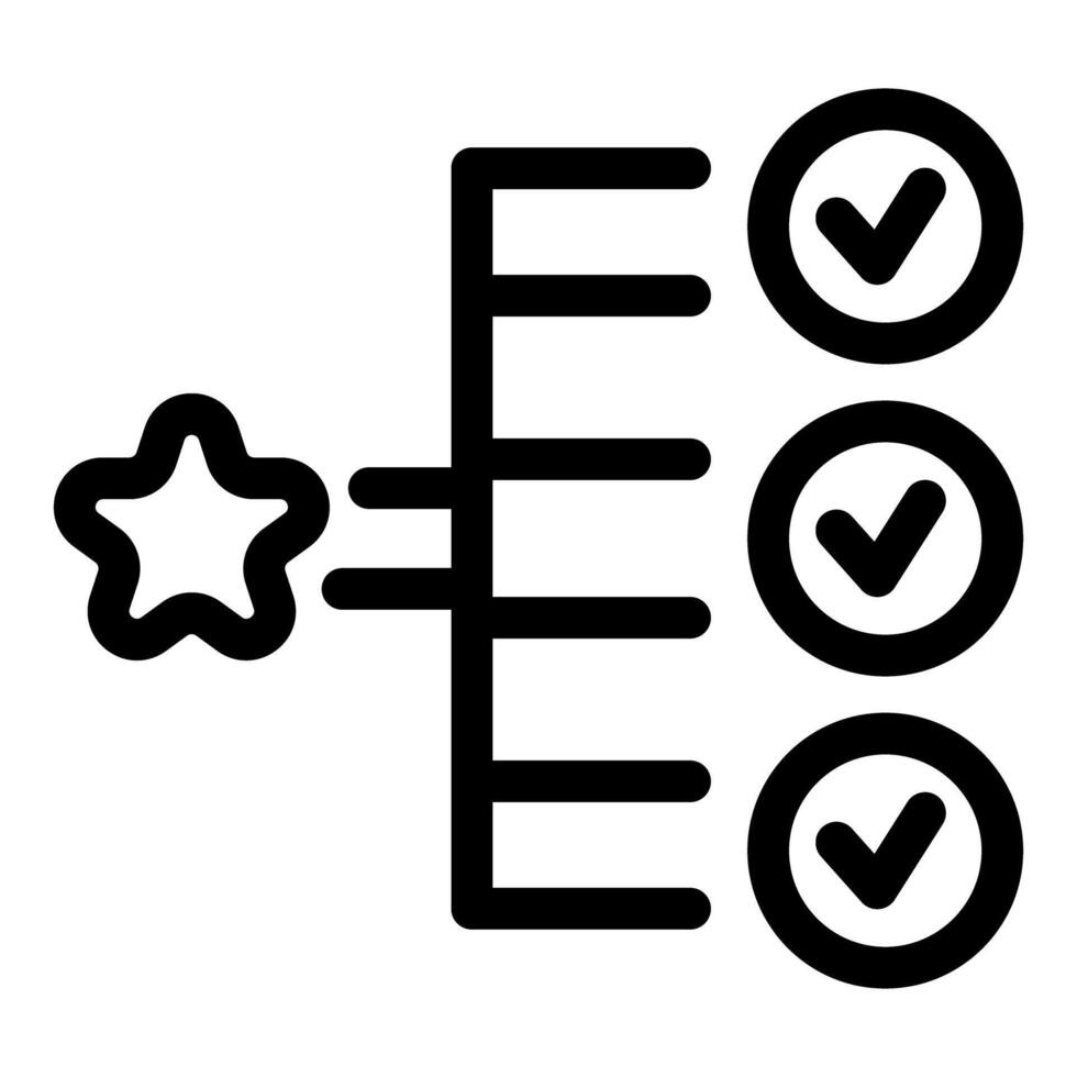 Star moving towards checklist tick marks representing project management vector