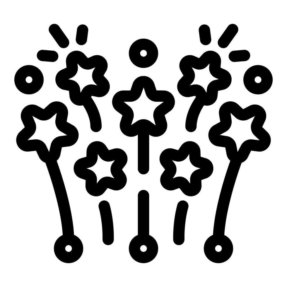 Fireworks exploding in the night sky with bright stars vector