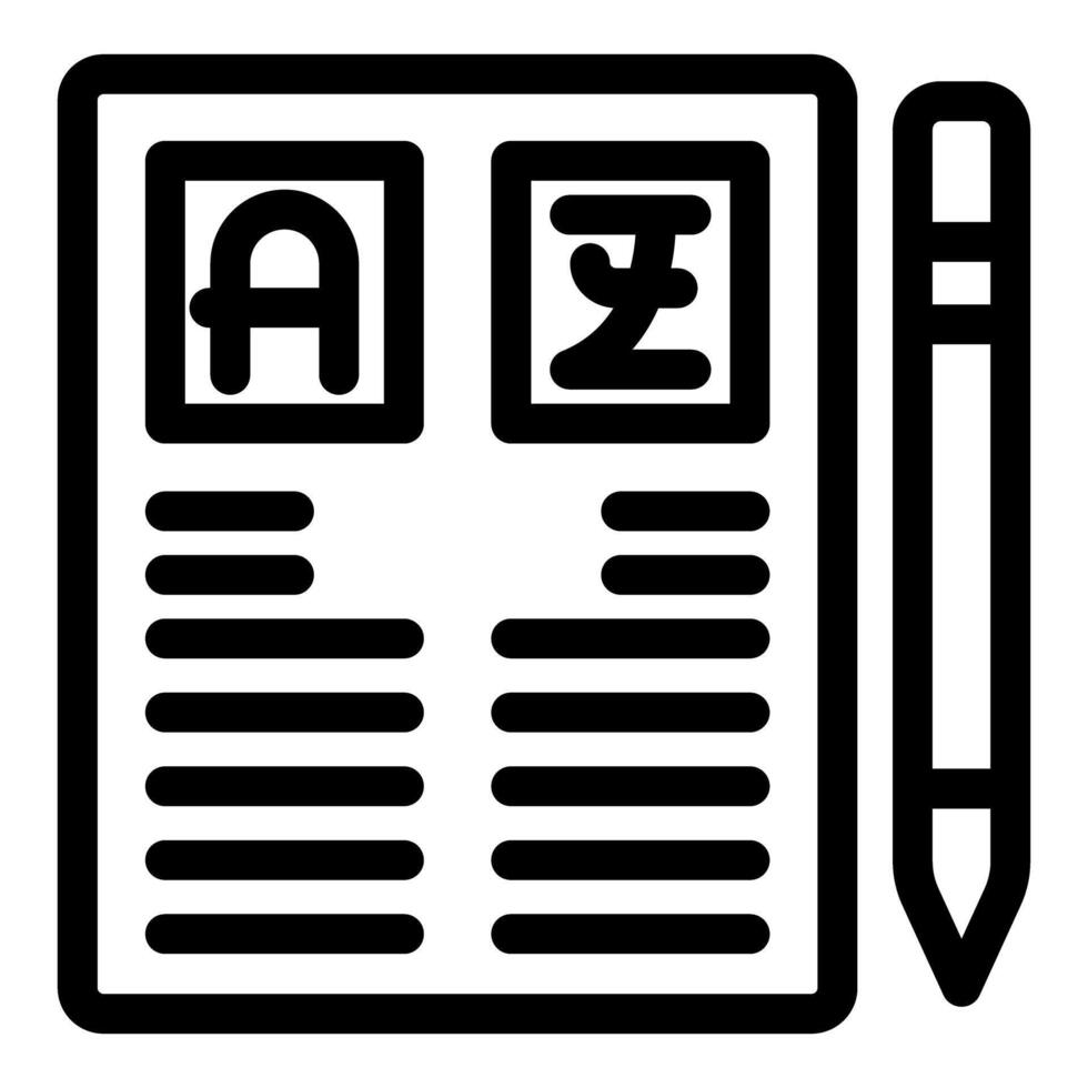 Pencil drawing on digital tablet for translation with different alphabets vector