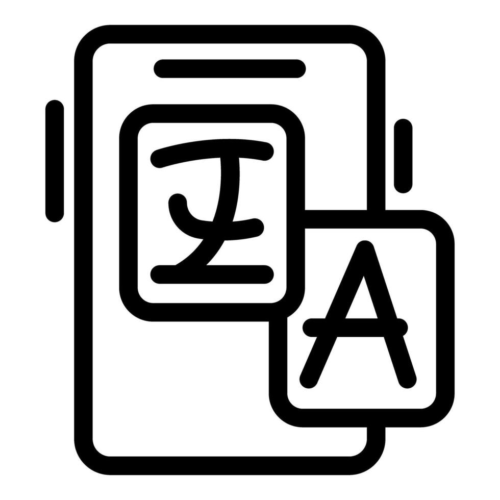 Smartphone displaying language translation app icon vector