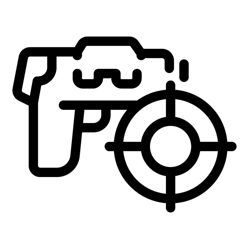 Handgun pointing at target representing concept of aiming vector