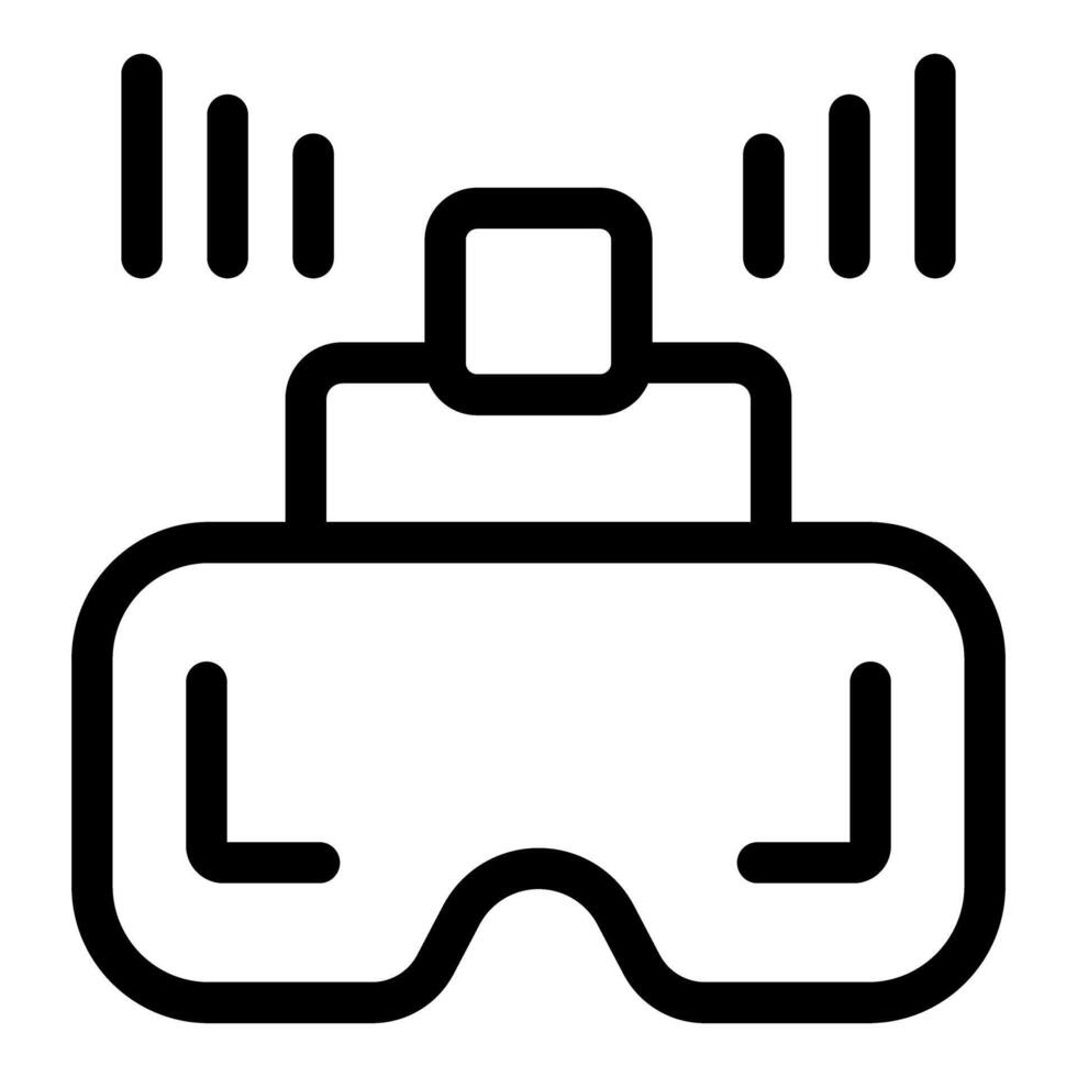 Virtual reality glasses sending and receiving signals icon vector