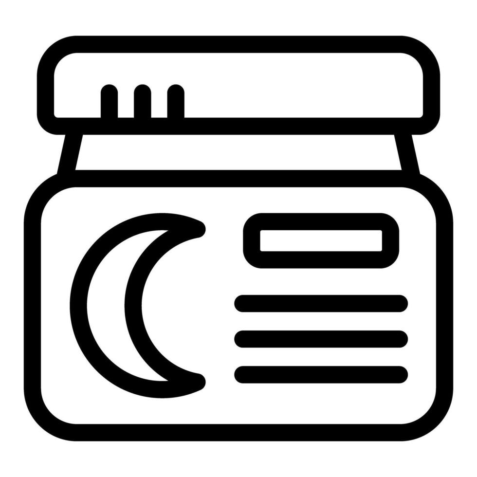 Line icon of a jar with a cream for a night skin care routine vector