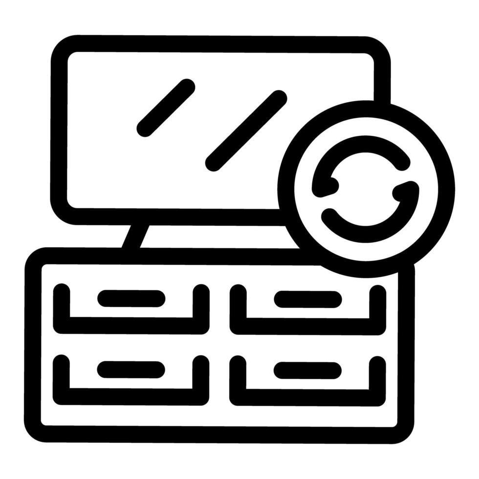 Computer network updating with circular arrows icon vector
