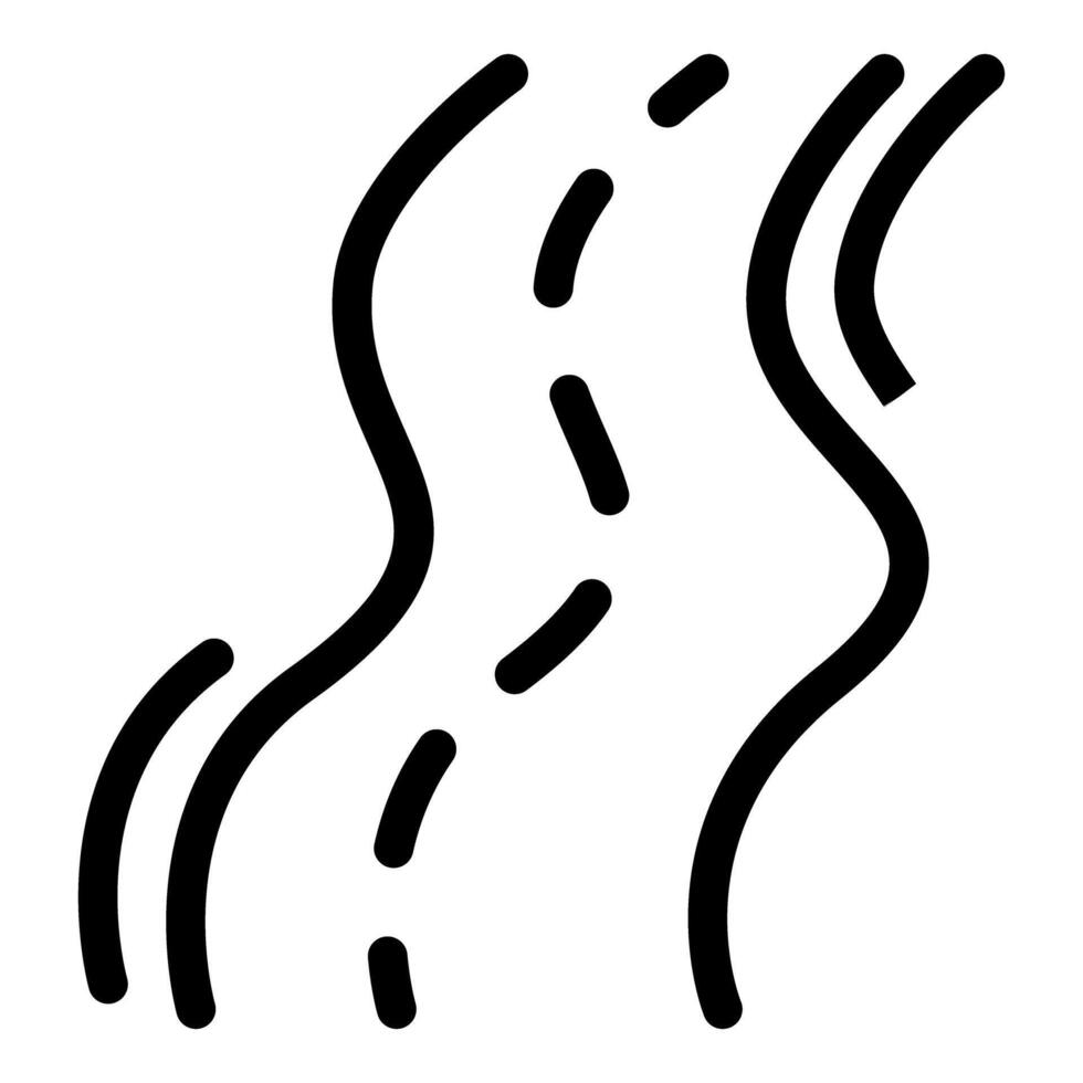 Wavy road leading to success and reaching goals icon vector