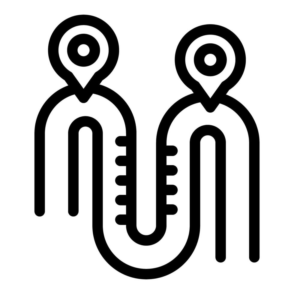 Route planning with gps tracking app showing start and end points vector