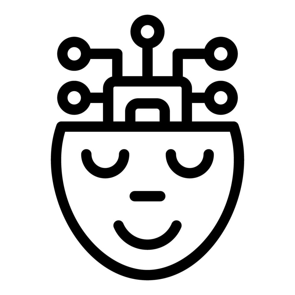 Artificial intelligence relaxing with eyes closed enjoying digital peace vector