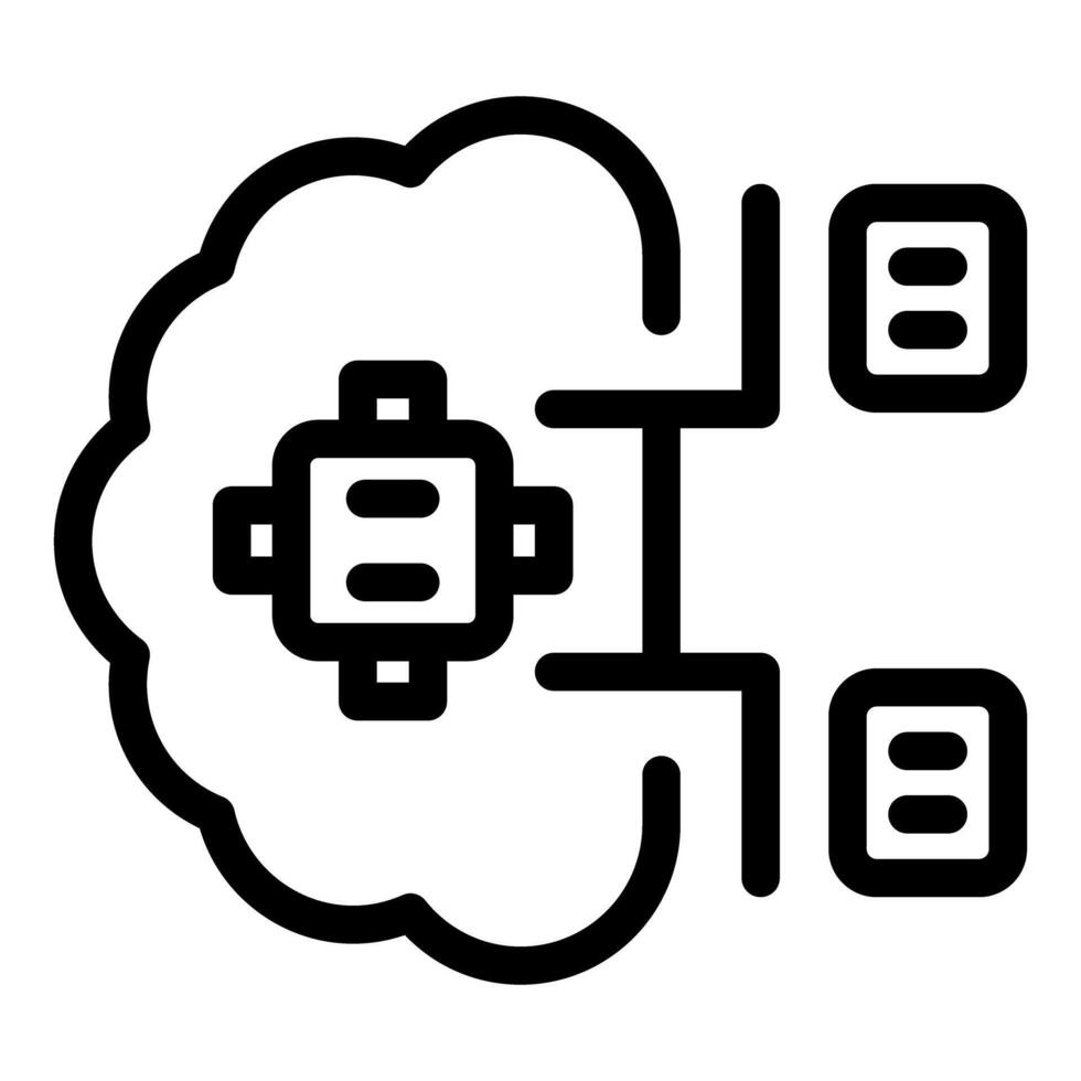 Cloud computing system connecting data blocks and processing information vector